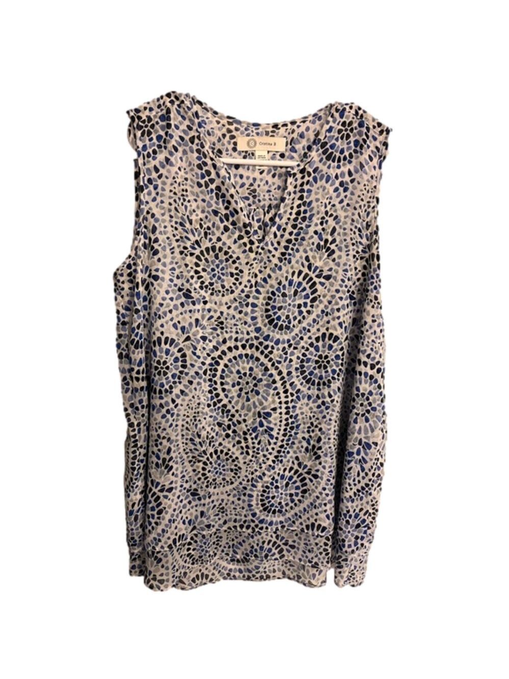 Cristina B summer double layered v neck blouse